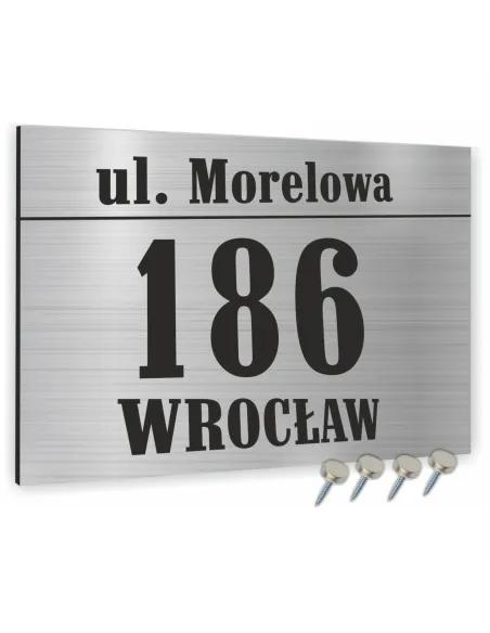 Tabliczka ADRESOWA ALUMINIOWA Tablica NUMER DOMU 30x20 dibond