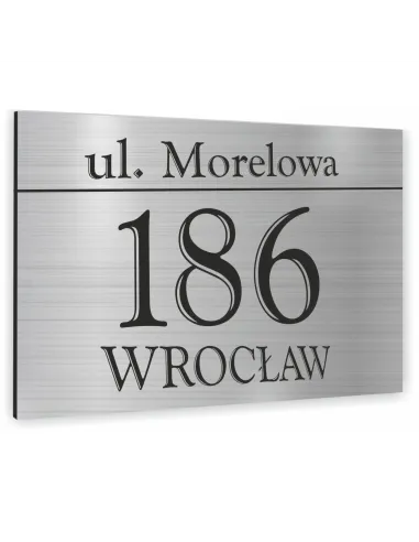 Tabliczka adresowa srebrna Dibond  20x30 cm