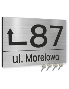 TABLICZKA ADRESOWA ALUMINIOWA ZE STRZAŁKĄ dibond 20x30cm