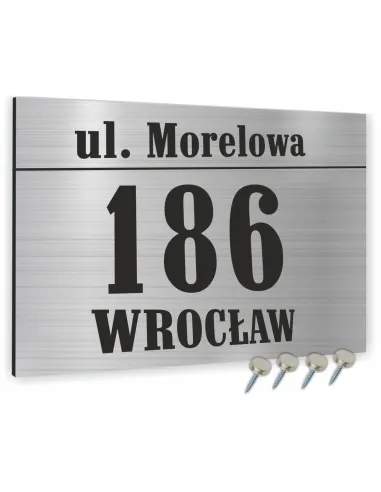 Tabliczka ADRESOWA ALUMINIOWA Tablica NUMER DOMU 30x40 cm dibond
