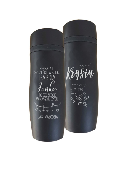 Kubek termiczny z grawerem Prezent na Dzień Babci i Dziadka