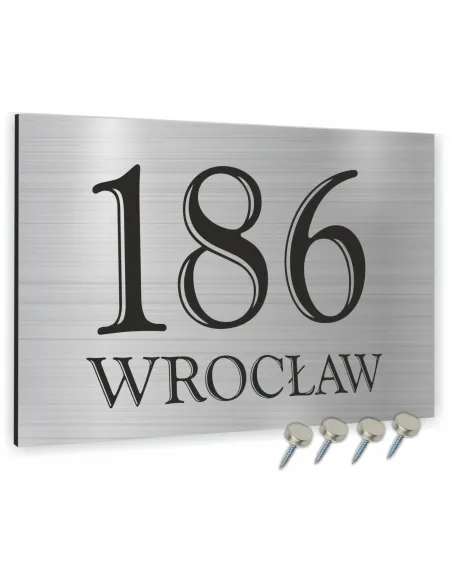 Tabliczka ADRESOWA ALUMINIOWA Tablica NUMER DOMU DIBOND 40x30 cm