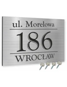 NUMER NA BUDYNEK dom Tabliczka INOX ALUMINIUM 3D 40x30 cm dibond