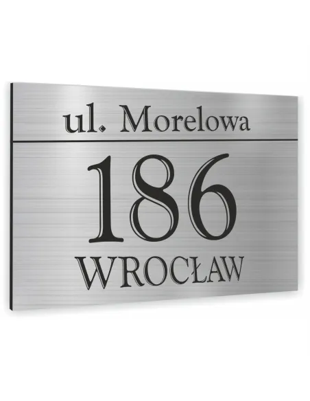 Tabliczka adresowa srebrna Dibond  40x30 cm