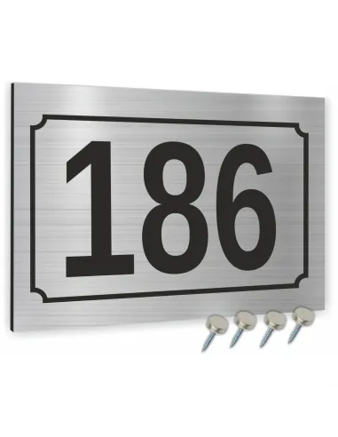 Cyfry na dom NUMER DOMU SREBRNE aluminium 3D 30x40cm dibond