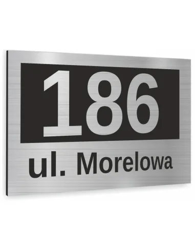 Tabliczka ADRESOWA Aluminiowa SREBRNA Numer domu dibond 40x30cm