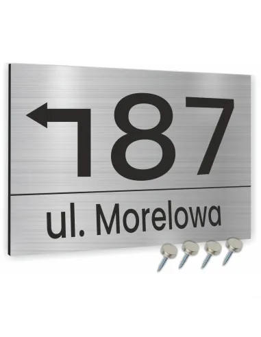 TABLICZKA tablica adresowa NUMER DOMU strzałka 40x30cm dibond