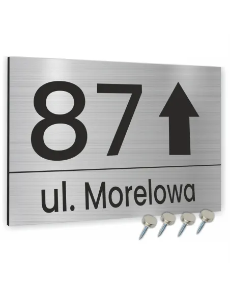 Tabliczka ADRESOWA Z TWOIM ADRESEM STRZAŁKA NUMER dibond 40x30cm