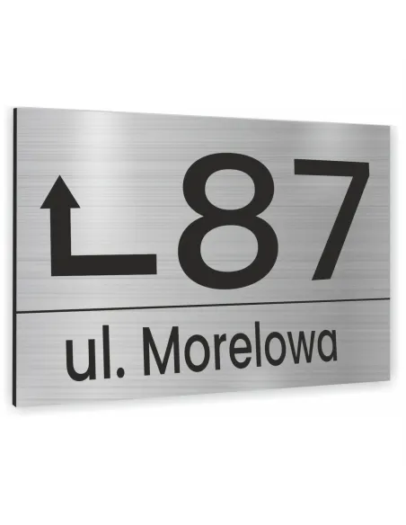 TABLICZKA ADRESOWA ALUMINIOWA ZE STRZAŁKĄ dibond 40x30cm