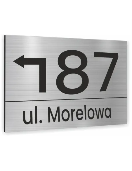 TABLICZKA tablica adresowa NUMER DOMU strzałka 40x30cm dibond