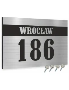 NUMER NA DOM SREBRNY ZE STALI NIERDZEWNEJ INOX 20x30 cm