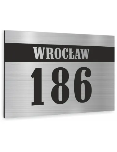 NUMER NA DOM SREBRNY ZE STALI NIERDZEWNEJ INOX 20x30 cm