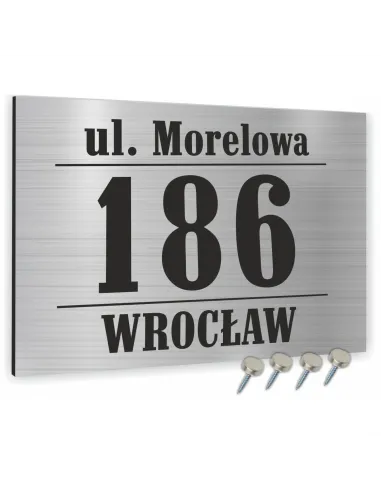 Tabliczka Nr DOMU Tablica ADRESOWA ALUMINIUM 20x15 cm dibond