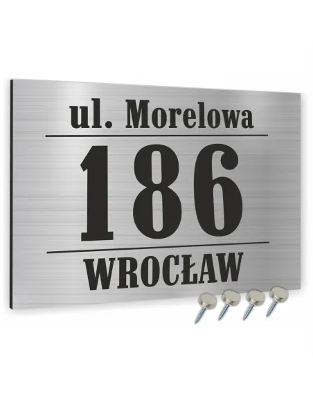 Tabliczka Nr DOMU Tablica ADRESOWA ALUMINIUM 20x15 cm dibond