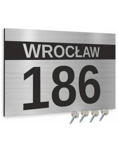 NUMER NA BUDYNEK dom Tabliczka ALUMINIUM 3D 20x15cm dibond