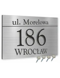 Tabliczka adresowa srebrna Dibond  20x15 cm