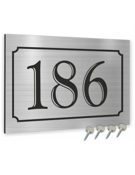 TABLICZKA ADRESOWA  ALUMINIOWA SREBRNA 20x15 cm dibond