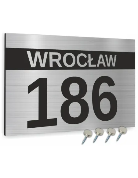 NUMER NA BUDYNEK dom Tabliczka ALUMINIUM 3D 20x15cm dibond