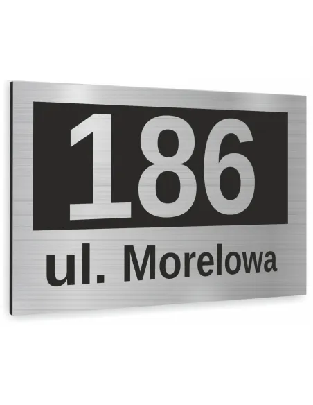 Tabliczka ADRESOWA Aluminiowa SREBRNA Numer domu dibond 20x15cm