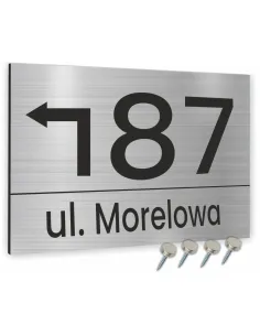 TABLICZKA tablica adresowa NUMER DOMU strzałka 20x15 cm dibond