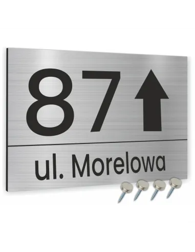 Tabliczka ADRESOWA Z TWOIM ADRESEM STRZAŁKA NUMER dibond 20x15 cm