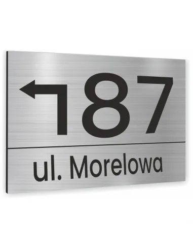 TABLICZKA tablica adresowa NUMER DOMU strzałka 20x15 cm dibond