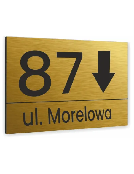 Tabliczka Tablica ADRESOWA ALUMINIOWA KIERUNKOWA złota 20x15 cm dibond