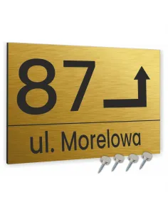 Tabliczka Tablica ADRESOWA ALUMINIOWA z wkrętami złota dibond 20x15 cm