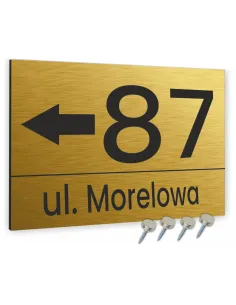 TABLICA Z NUMEREM DOMU TABLICZKA adresowa złota 20x15cm dibond