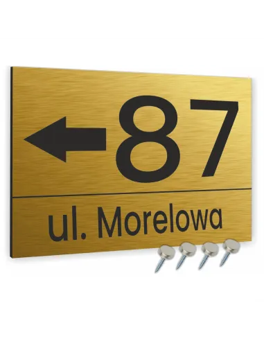 TABLICA Z NUMEREM DOMU TABLICZKA adresowa złota 20x15cm dibond