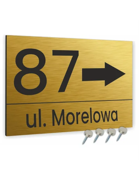 Cyfry na dom NUMER DOMU złote aluminium 3D 15x20cm dibond