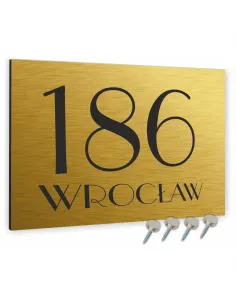 TABLICZKA ADRESOWA  ALUMINIOWA złota 20x15 cm dibond