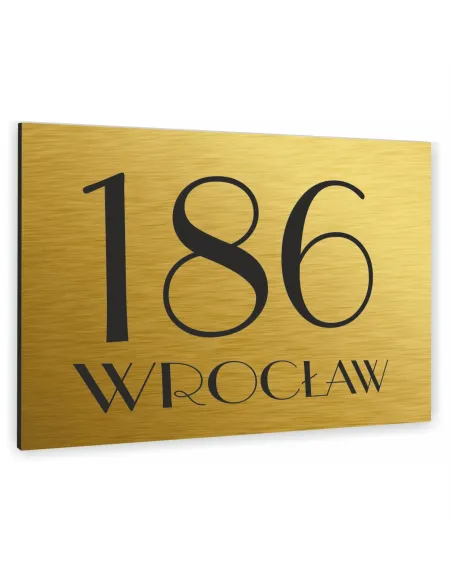 TABLICZKA ADRESOWA  ALUMINIOWA złota 20x15 cm dibond