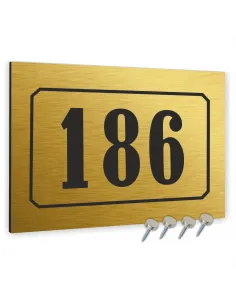 NUMER NA BUDYNEK dom Tabliczka ALUMINIUM 3D złota 20x15cm dibond