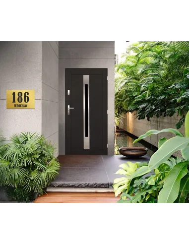 METALOWA złota TABLICA ADRESOWA NAZWA ULICY ALUMINIUM 3D 20x15cm dibond