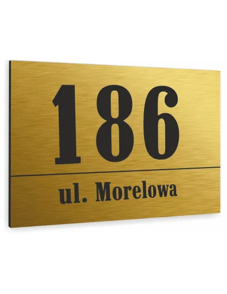 Tabliczka adresowa złota Dibond  20x15 cm