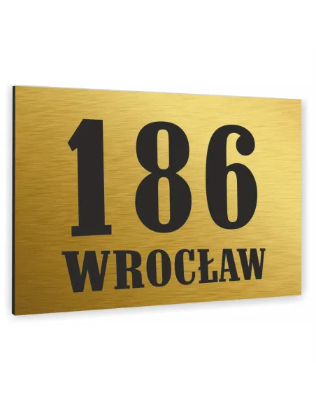 Tabliczka Tablica ADRESOWA ALUMINIOWA złota 20x15 cm dibond