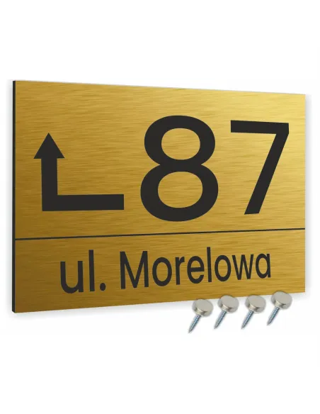TABLICA ADRESOWA METAL NUMER DOMU POSESJI kolor złoty  20x30 cm dibond