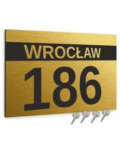 Tabliczka ADRESOWA Aluminiowa złota Numer domu dibond 20x30cm