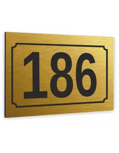 NUMER NA BUDYNEK dom Tabliczka ALUMINIUM złote 20x30cm dibond