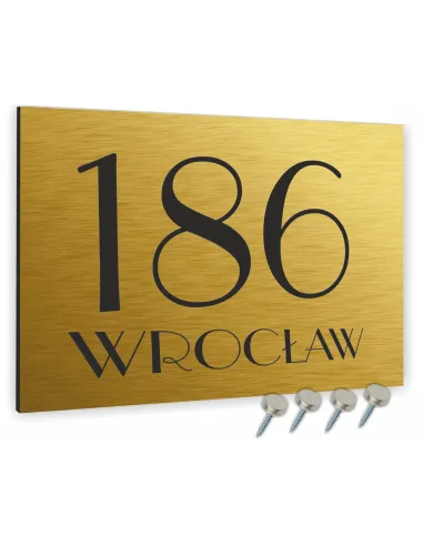 TABLICZKA ADRESOWA  ALUMINIOWA złota 20x30 cm dibond