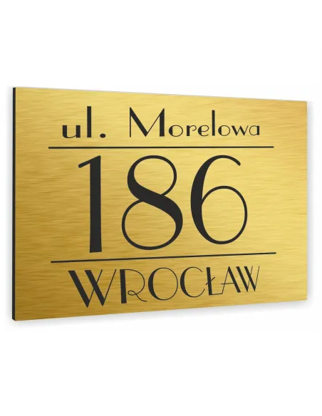 Tabliczka ADRESOWA ALUMINIOWA złota 20x30 numer dom dibond