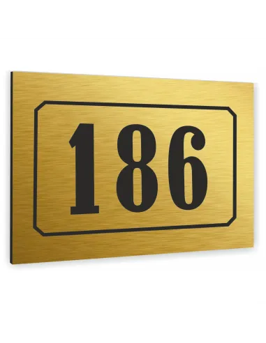 NUMER NA BUDYNEK dom Tabliczka ALUMINIUM 3D złota 20x30cm dibond