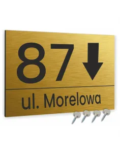 Tabliczka Tablica ADRESOWA ALUMINIOWA KIERUNKOWA złota 40x30 cm dibond