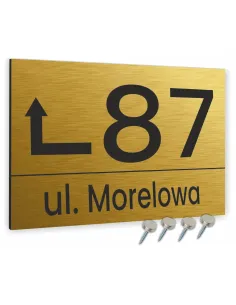 TABLICA ADRESOWA METAL NUMER DOMU POSESJI kolor złoty  40x30 cm dibond