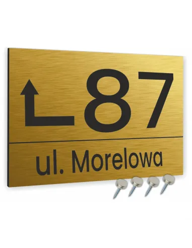 TABLICA ADRESOWA METAL NUMER DOMU POSESJI kolor złoty  40x30 cm dibond