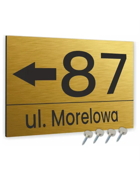 TABLICA Z NUMEREM DOMU TABLICZKA adresowa złota 40x30cm dibond