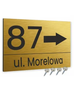 Cyfry na dom NUMER DOMU złote aluminium 3D 40x30cm dibond