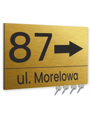 Cyfry na dom NUMER DOMU złote aluminium 3D 40x30cm dibond