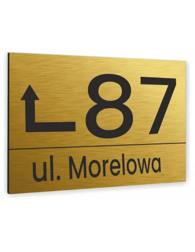 TABLICA ADRESOWA METAL NUMER DOMU POSESJI kolor złoty  40x30 cm dibond